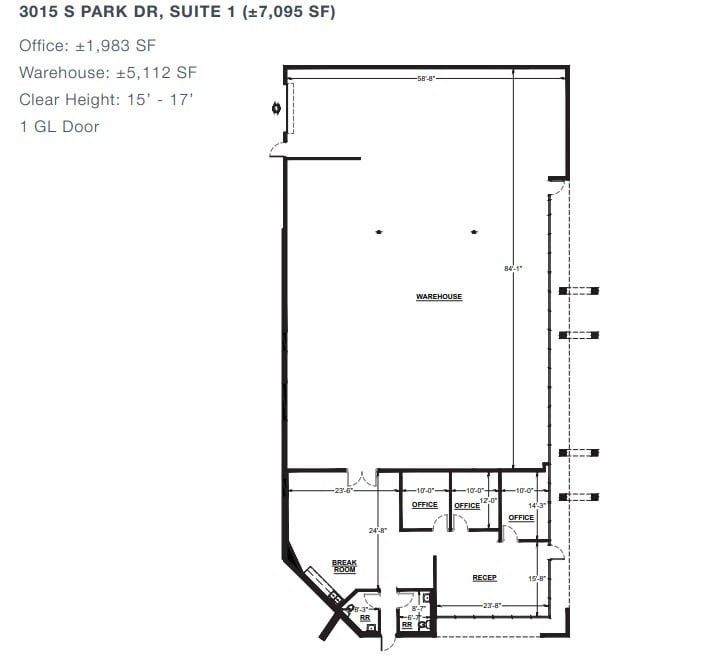3015 S Park Dr, Tempe, AZ for lease Floor Plan- Image 1 of 6
