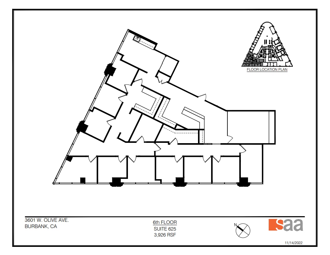 3601 W Olive Ave, Burbank, CA for lease Floor Plan- Image 1 of 1
