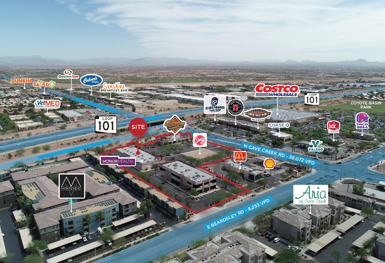 Shops at Cave Creek Office Bldg & PAD portfolio of 4 properties for sale on LoopNet.com Aerial- Image 1 of 9