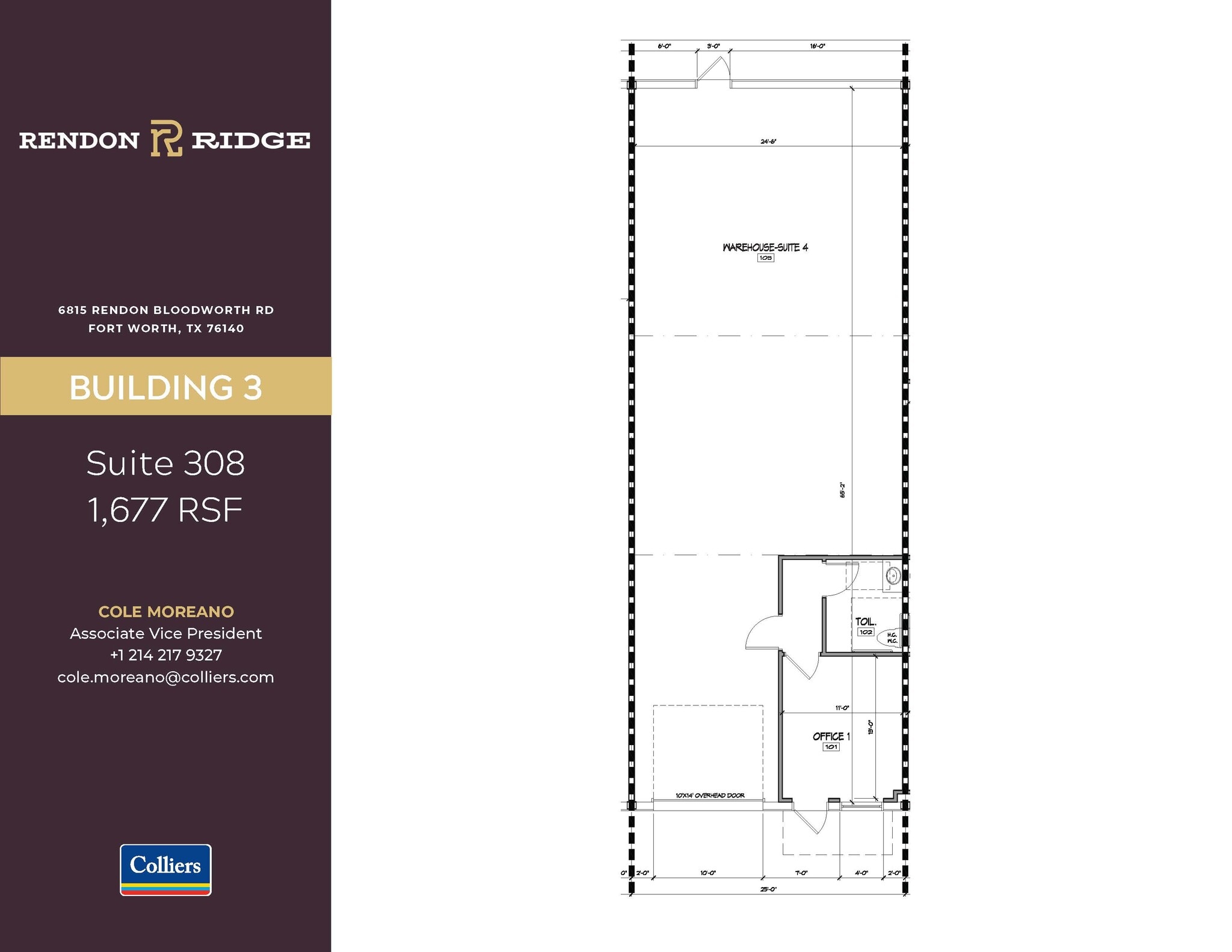 6815 Rendon Bloodworth Rd, Fort Worth, TX for lease Floor Plan- Image 1 of 5