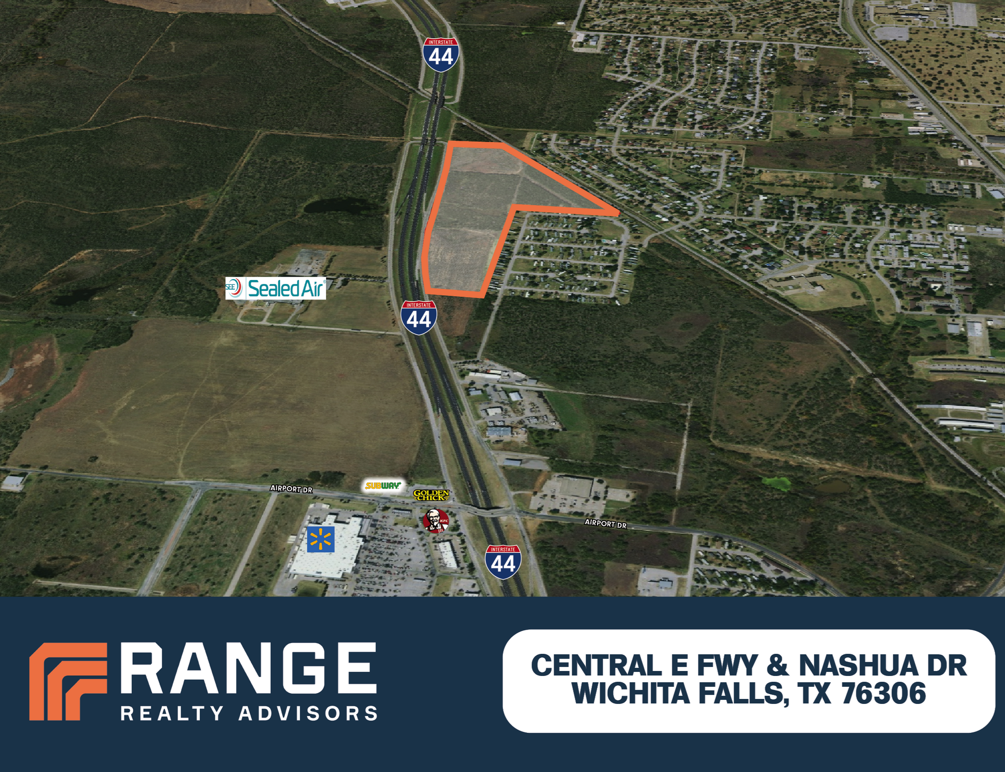 Central E Fwy fwy, Wichita Falls, TX for sale Aerial- Image 1 of 2