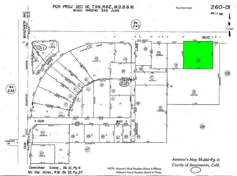 7630 Fair Oaks Blvd, Carmichael, CA for lease - Plat Map - Image 3 of 4