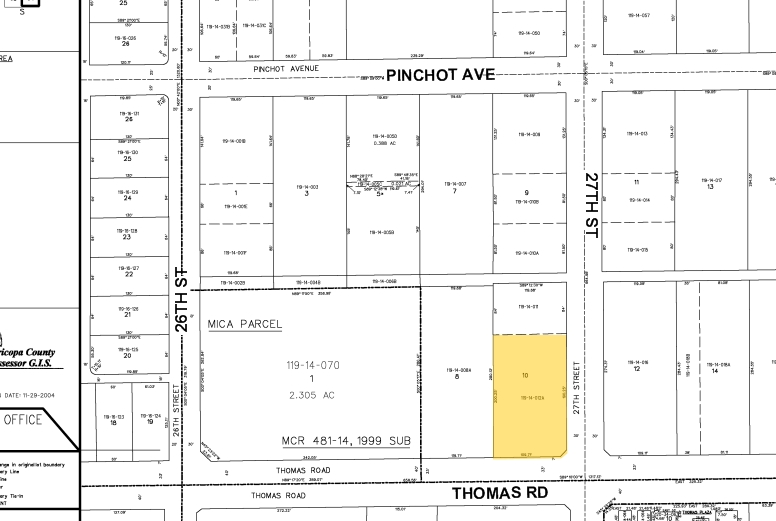 2642 E Thomas Rd, Phoenix, AZ for lease - Plat Map - Image 2 of 9