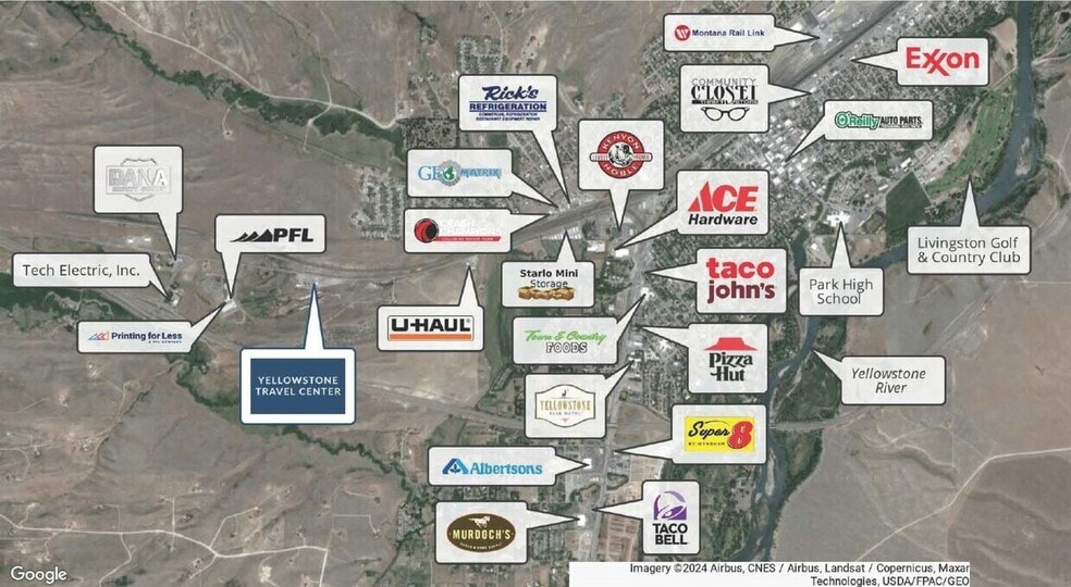 1224-1228 US Highway 10, Livingston, MT for lease - Aerial - Image 2 of 3