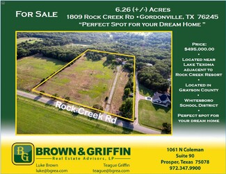 More details for 1809 Rock Creek Rd, Gordonville, TX - Land for Sale