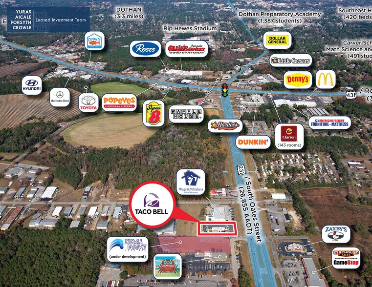 3168 Oates, Dothan, AL 36301 Taco Bell Dothan (S Oates)