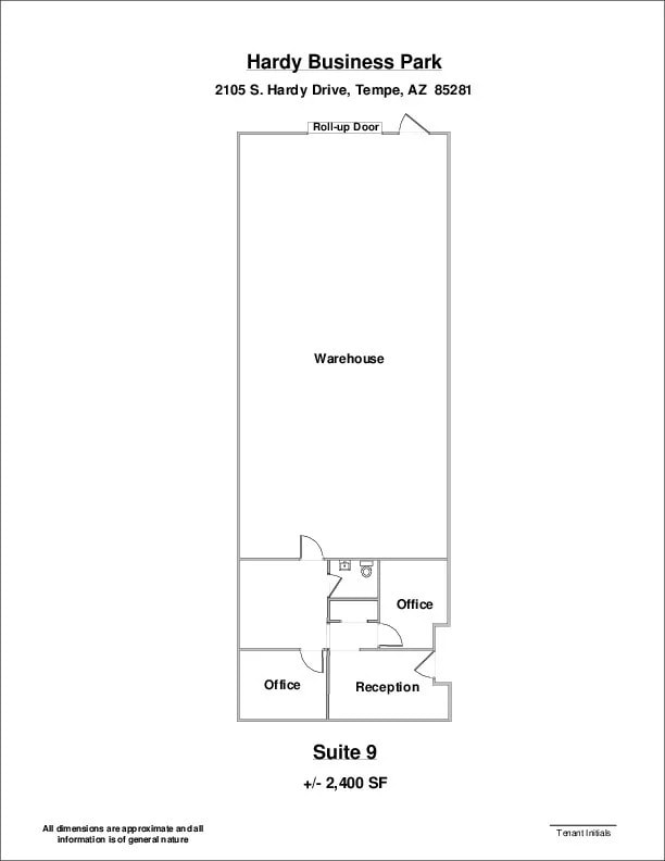 2105 S Hardy Dr, Tempe, AZ for lease Floor Plan- Image 1 of 1