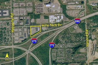 38855 Hills Tech Dr, Farmington Hills, MI - AERIAL  map view