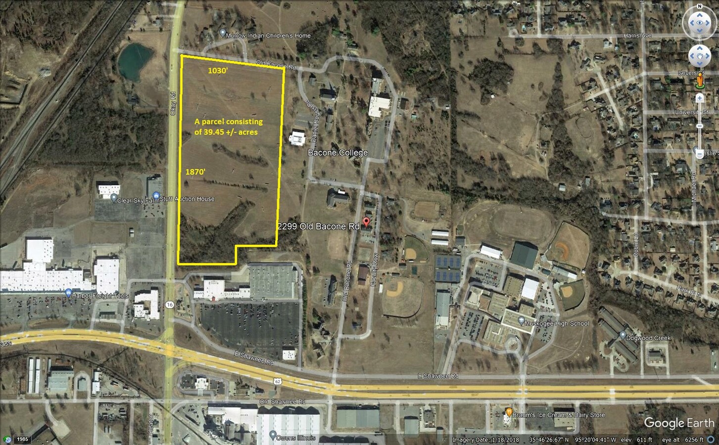 York, Muskogee, OK 74403 - 39.45 acres / Bacone | LoopNet