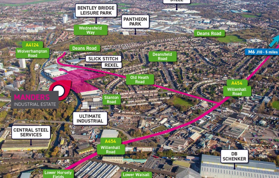 Mander St, Wolverhampton for sale - Aerial - Image 2 of 2