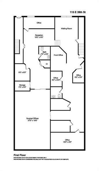 113 + 115 East 39th Street portfolio of 2 properties for sale on LoopNet.com - Floor Plan - Image 2 of 8