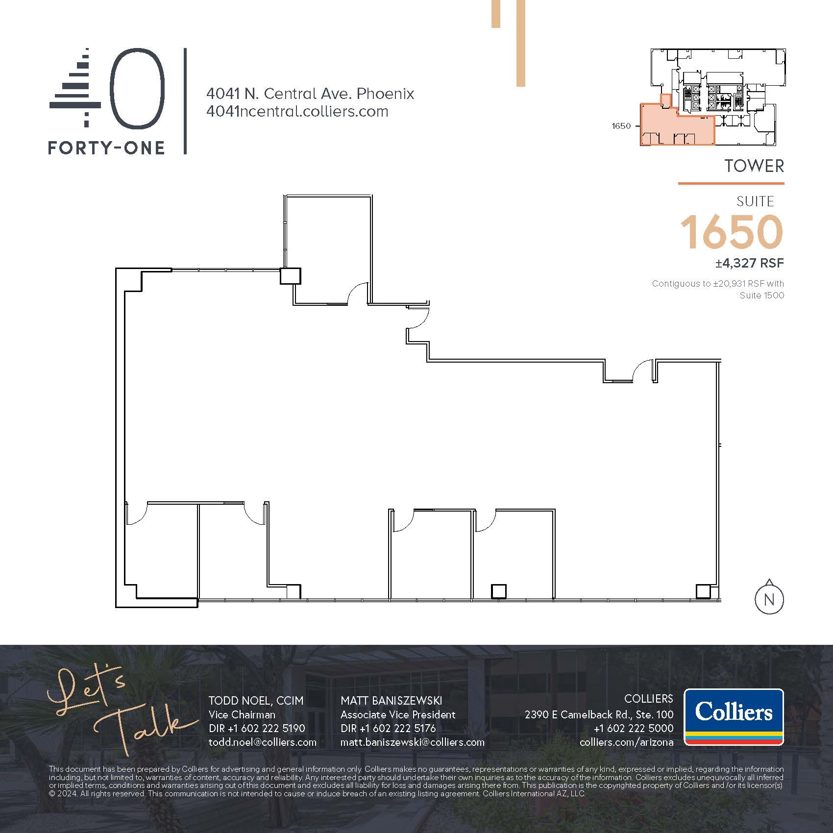 4041 N Central Ave, Phoenix, AZ for lease Floor Plan- Image 1 of 1