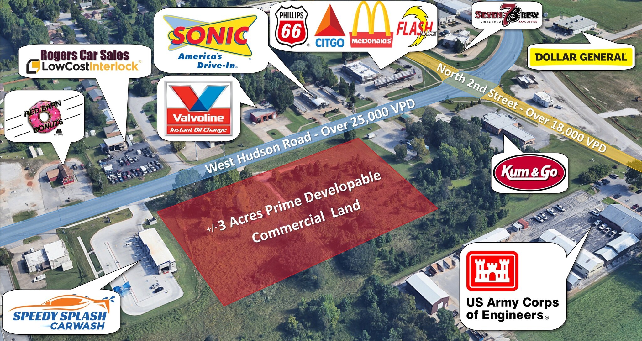 TBD W Hudson, Rogers, AR for sale Aerial- Image 1 of 1