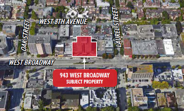 943 W Broadway, Vancouver, BC - aerial  map view