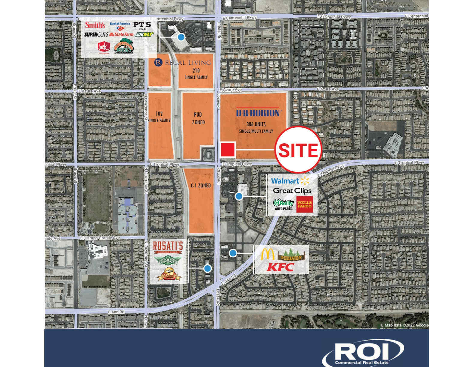 NEC Losee & Tropical Pky, North Las Vegas, NV for lease Aerial- Image 1 of 2