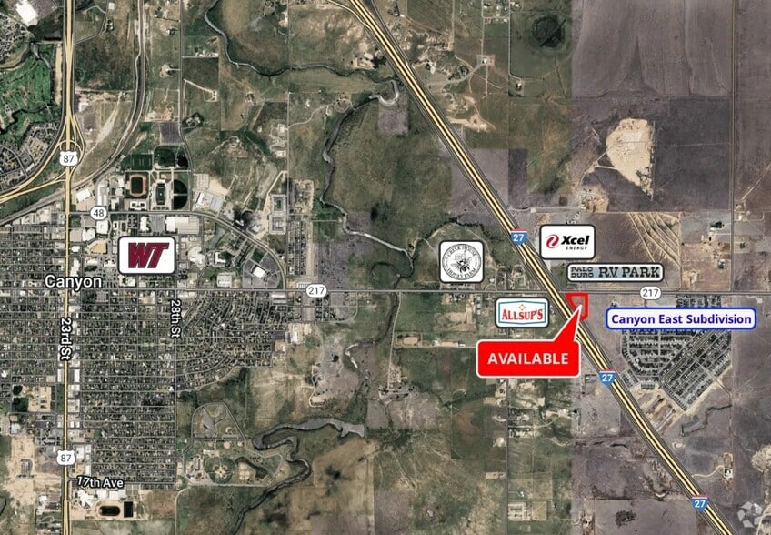 SE Corner I-27 & 4th Ave (W State Hwy 217), Canyon, TX for sale - Aerial - Image 2 of 2