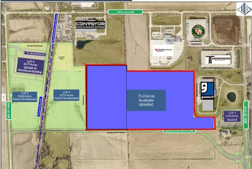 Lot 1 Innovation Drive SW, Cedar Rapids, IA for sale - Aerial - Image 1 of 2