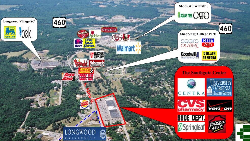 1099 S Main St, Farmville, VA for lease - Aerial - Image 3 of 9