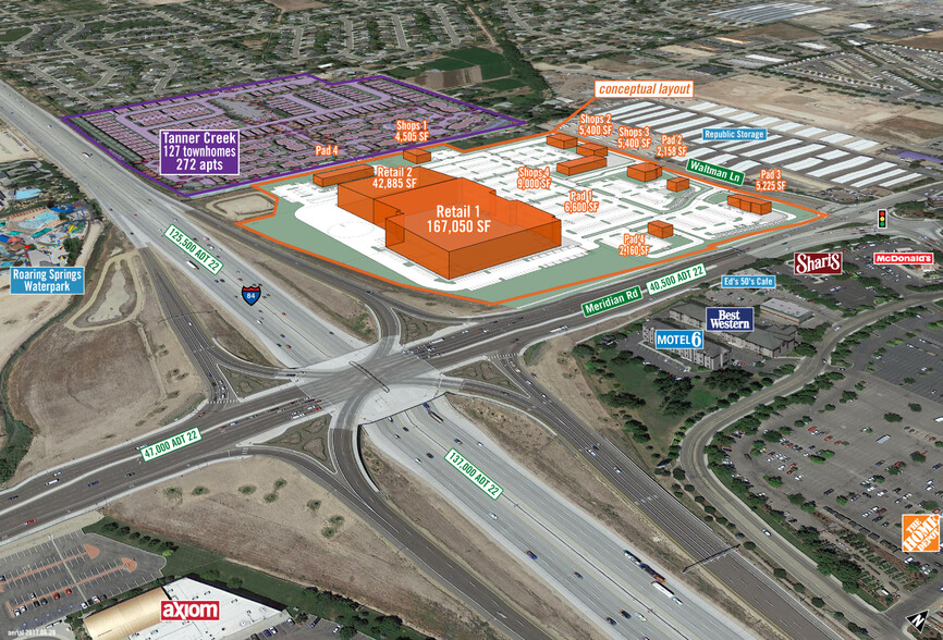 I-84 & Meridian Rd, Meridian, ID for lease - Aerial - Image 1 of 6