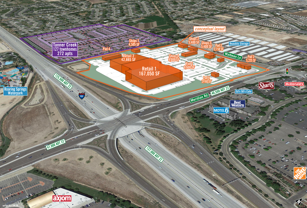 I-84 & Meridian Rd, Meridian, ID for lease Aerial- Image 1 of 7