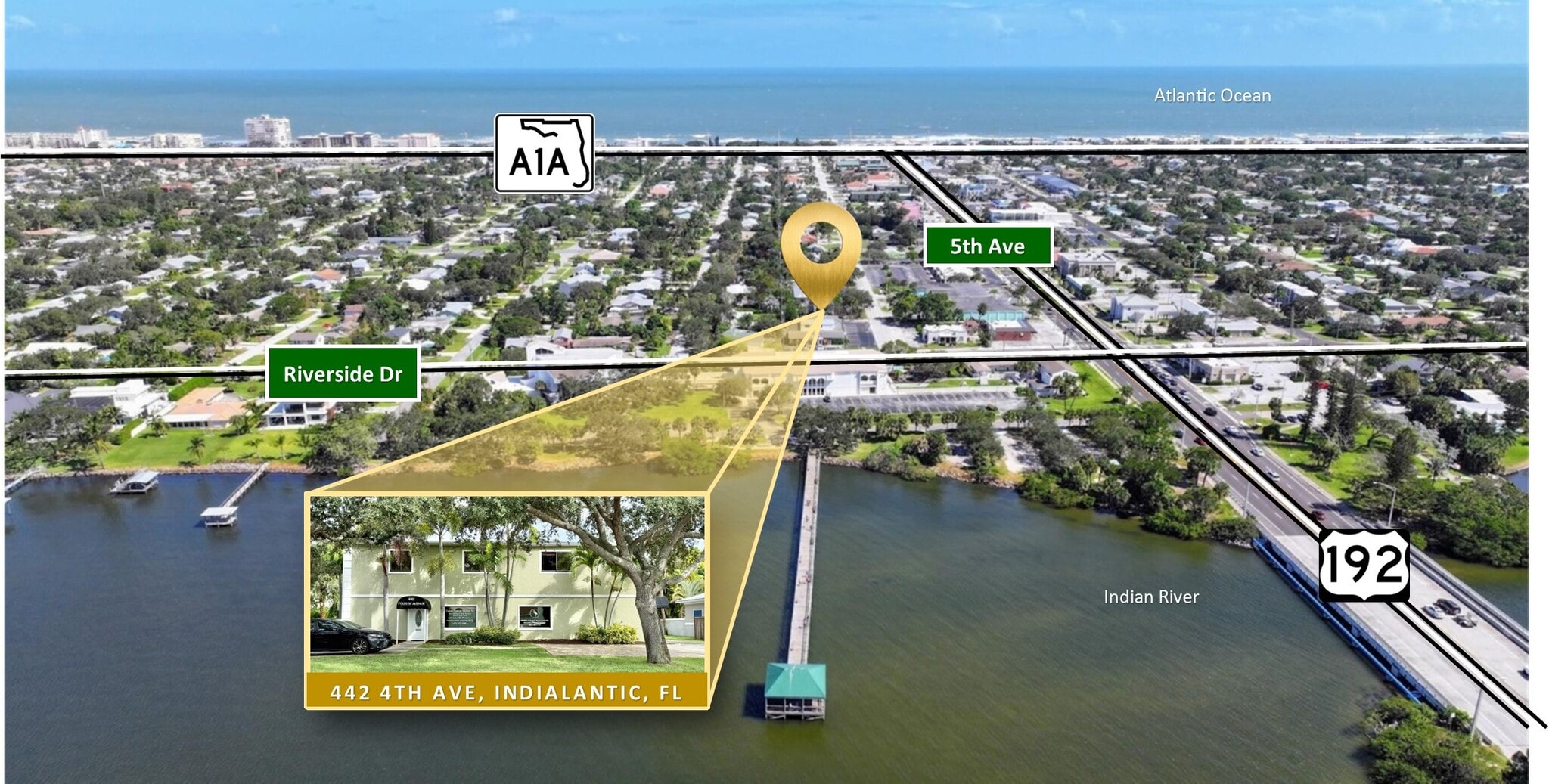 442 4th Ave, Indialantic, FL for lease Aerial- Image 1 of 34