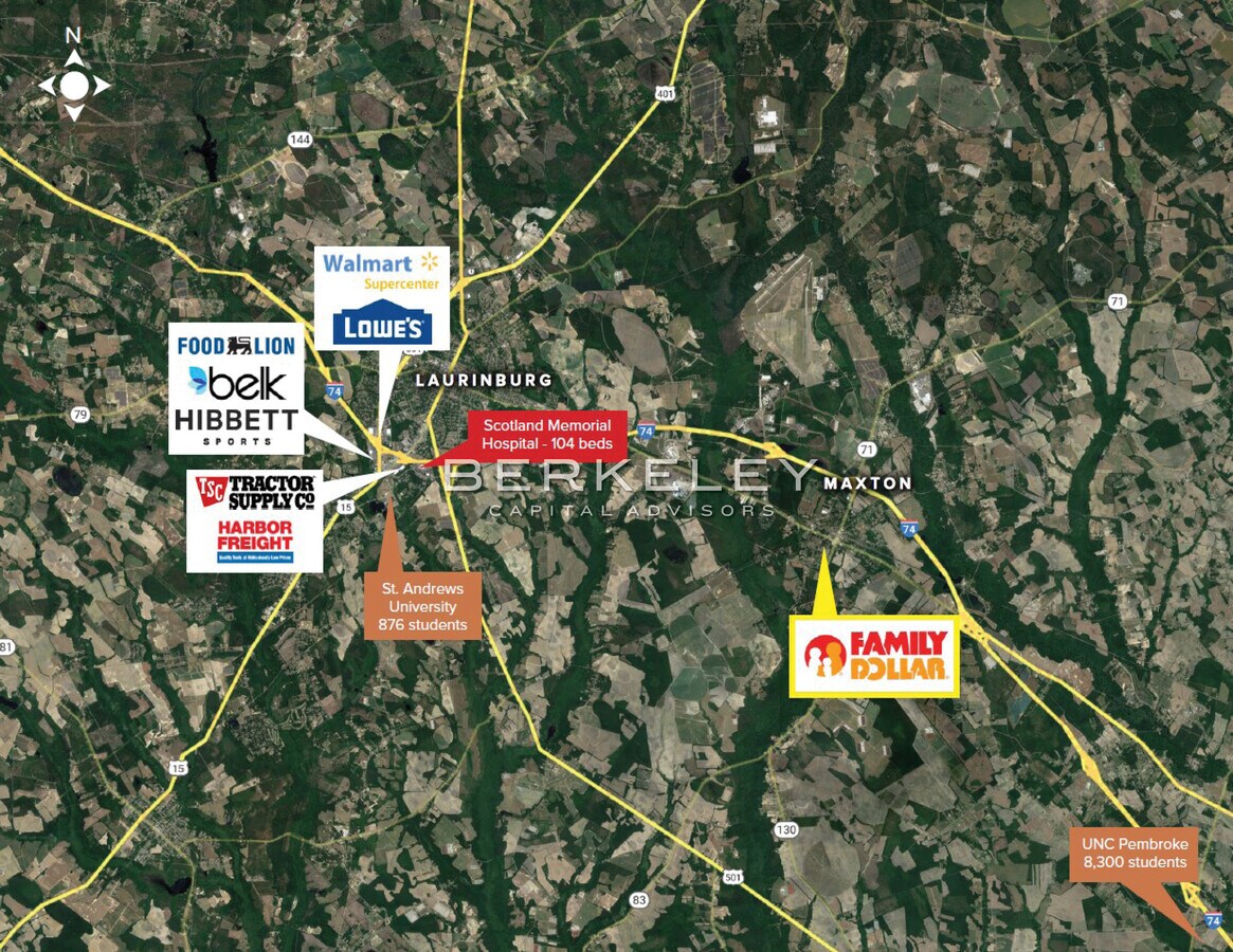 10971 Carolina St, Maxton, NC 28364 Family Dollar