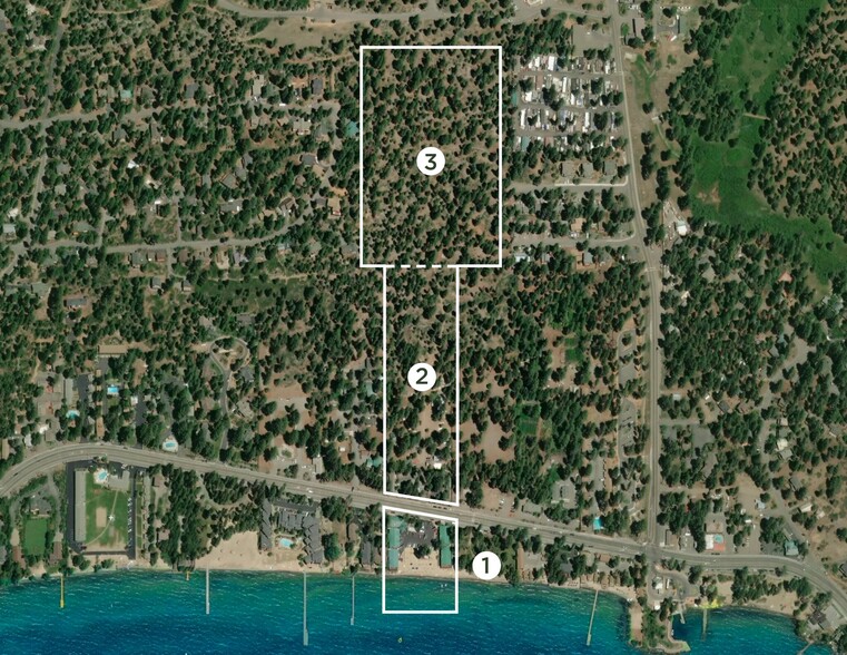 21 acres of rare Lake Tahoe legacy portfolio of 3 properties for sale on LoopNet.com - Aerial - Image 2 of 16