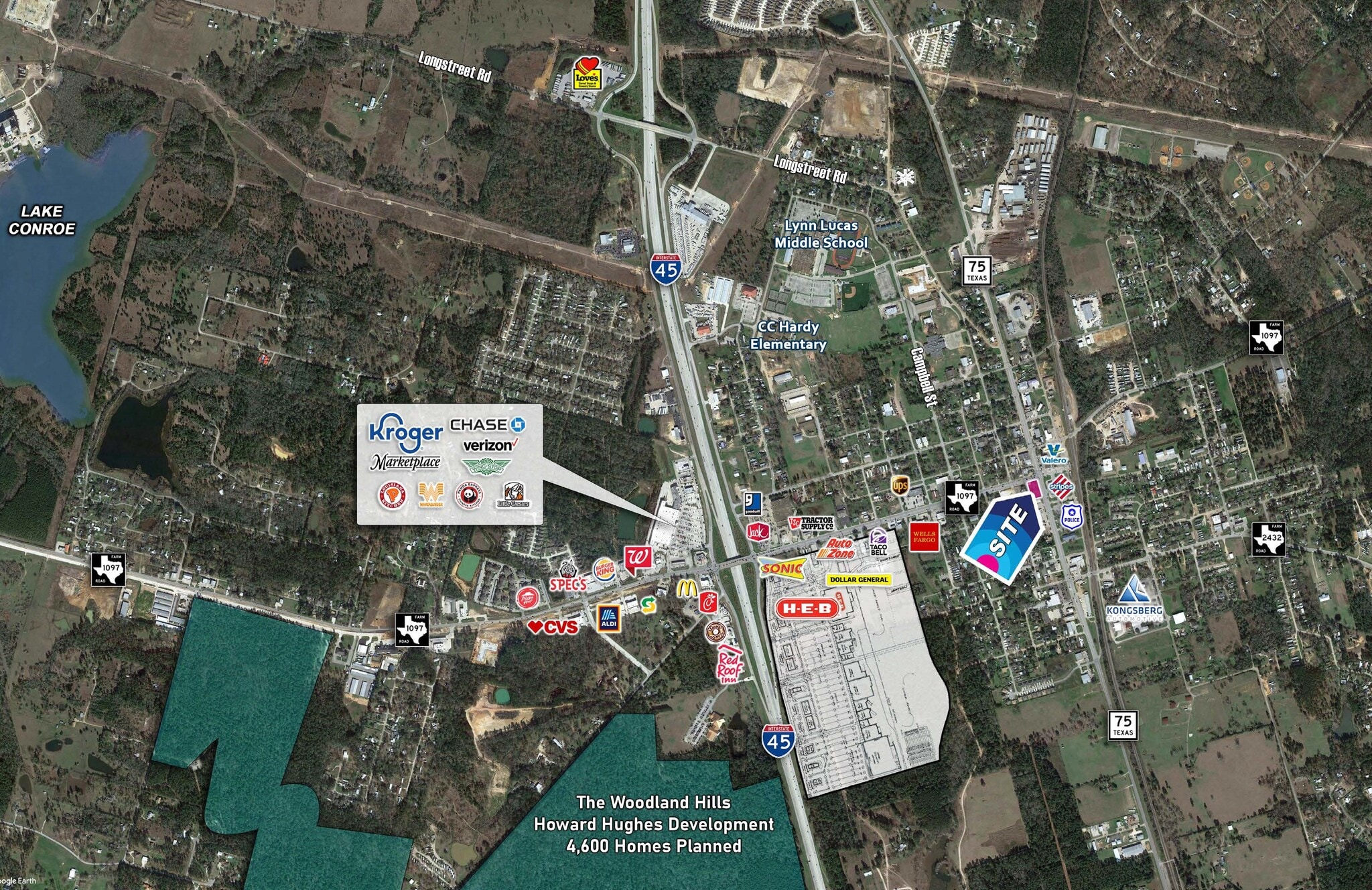 SWC Highway 75 & FM 1097, Willis, TX 77378 "Main & Main" of Willis