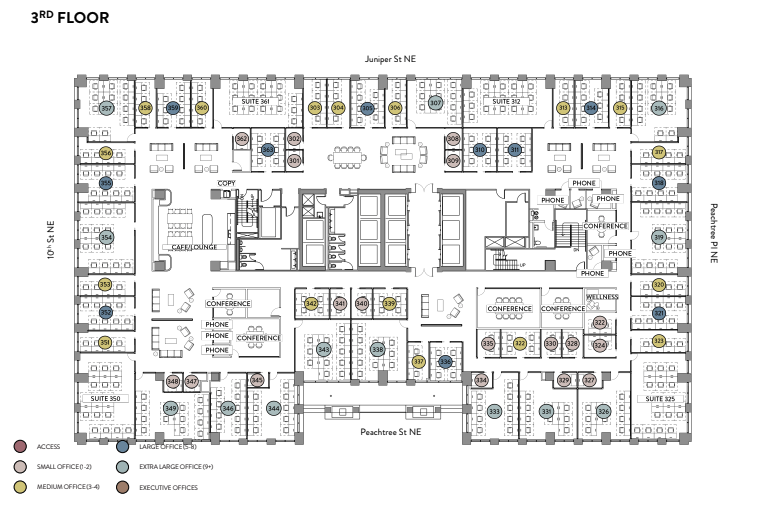 999 Peachtree St NE, Atlanta, GA for lease Floor Plan- Image 1 of 2