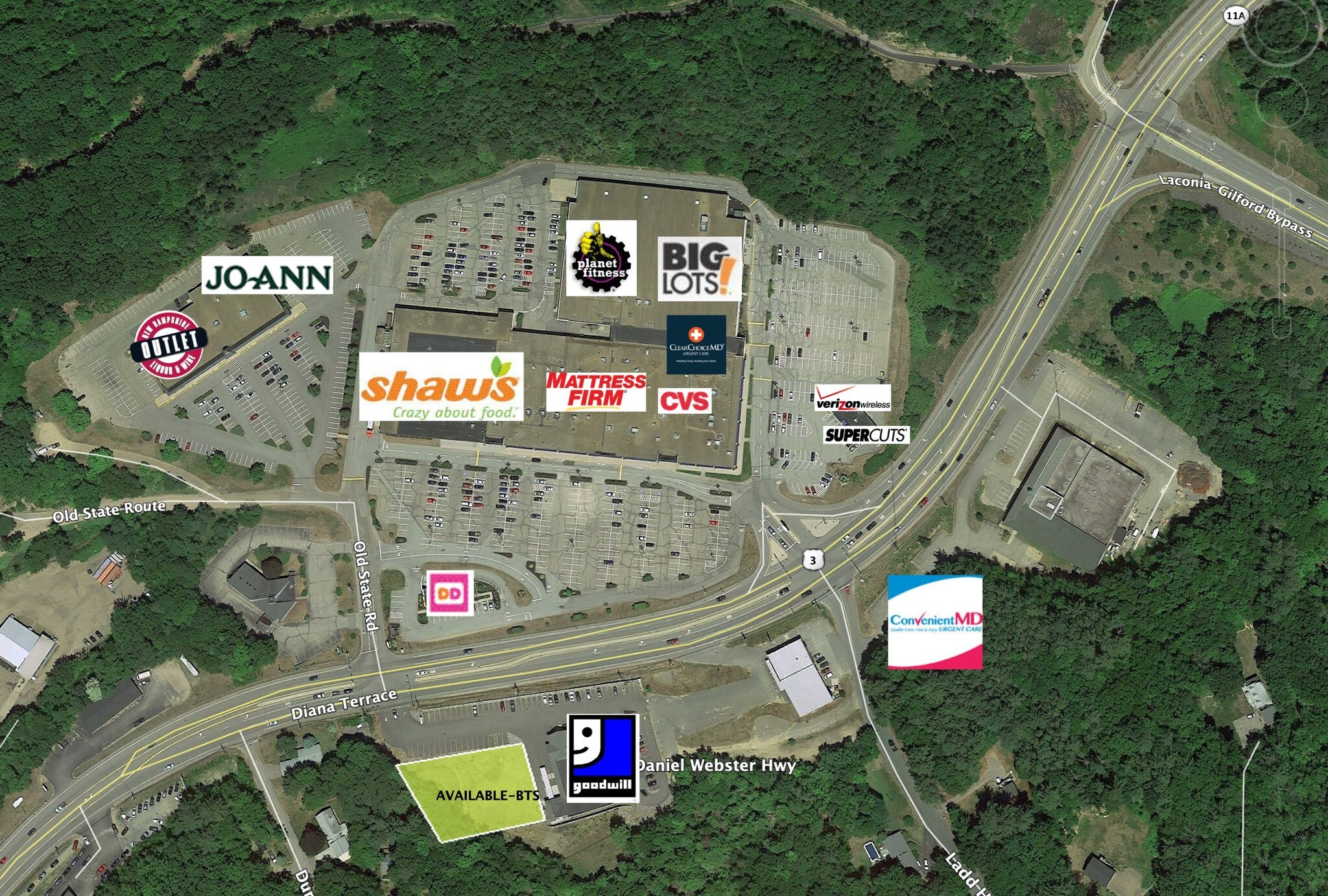 95 Daniel Webster Hwy, Belmont, NH for sale Aerial- Image 1 of 1