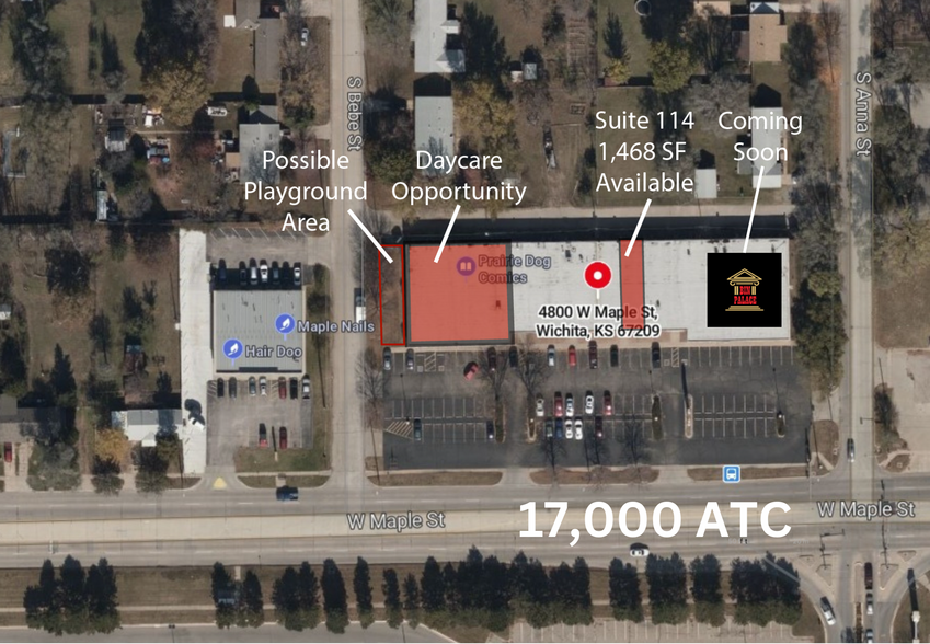 4800 W Maple St, Wichita, KS for lease - Aerial - Image 3 of 4