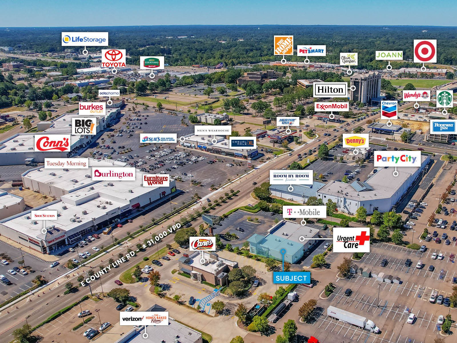 920 E County Line Rd, Ridgeland, MS 39157 3,016 SF Endcap Retail