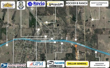 7200 OK-22 Hwy, Ravia, OK - AERIAL map view