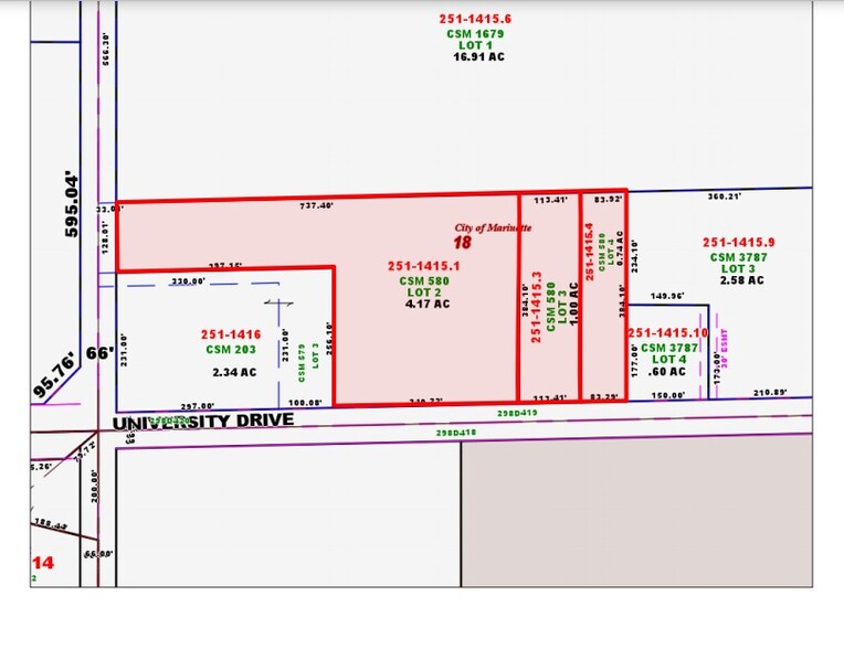 1510 University Dr, Marinette, WI for sale - Plat Map - Image 3 of 3