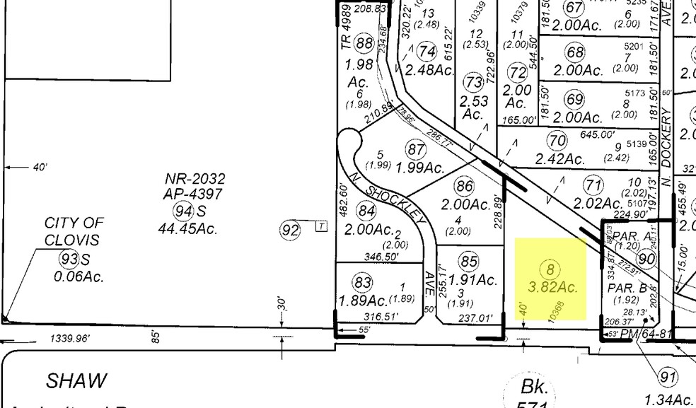 10368 E Shaw Ave, Clovis, CA for lease - Plat Map - Image 1 of 1