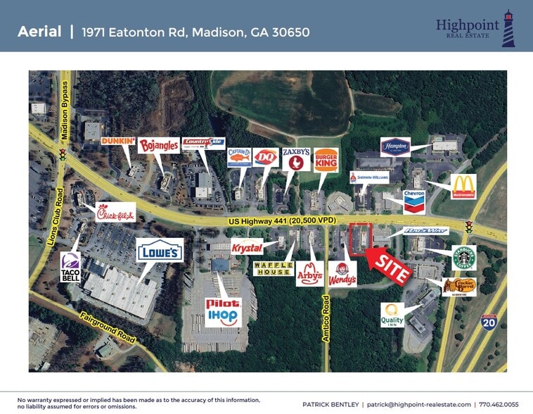 1971 Eatonton Rd, Madison, GA for lease - Aerial - Image 3 of 3