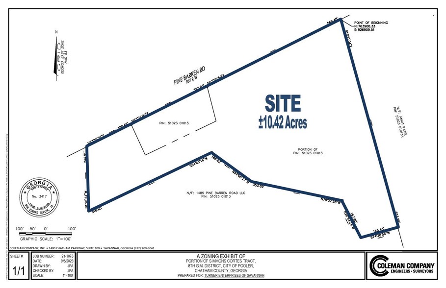 1485 Pine Barren Rd, Pooler, GA for lease - Plat Map - Image 3 of 15