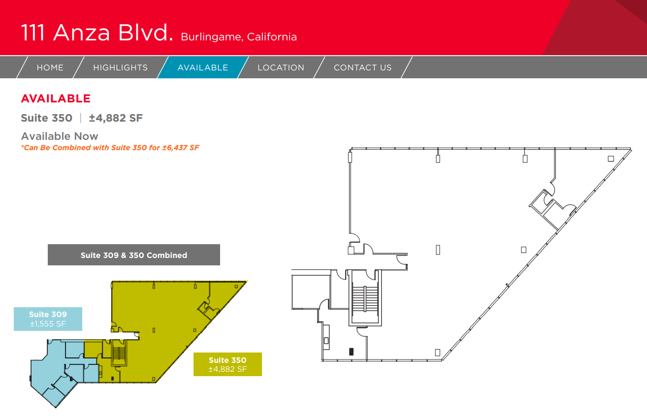 111 Anza Blvd, Burlingame, CA for lease Floor Plan- Image 1 of 1