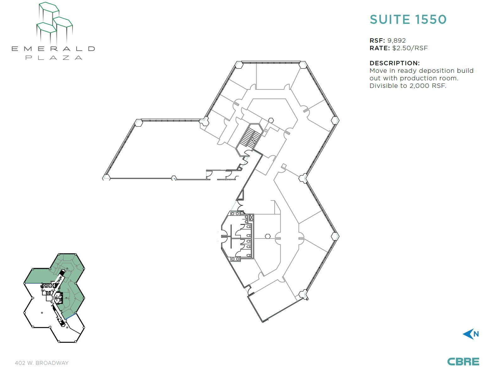 402 W Broadway, San Diego, CA for lease Floor Plan- Image 1 of 1