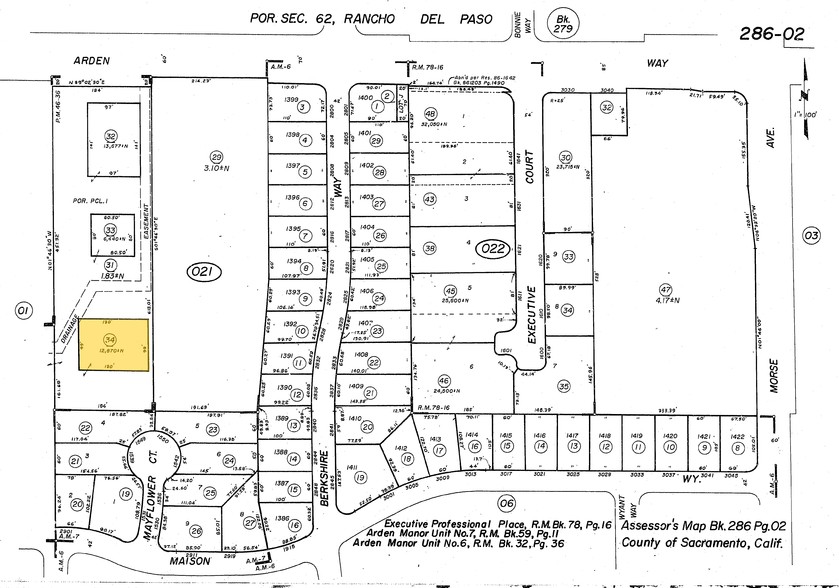 2862 Arden Way, Sacramento, CA for sale - Plat Map - Image 1 of 1