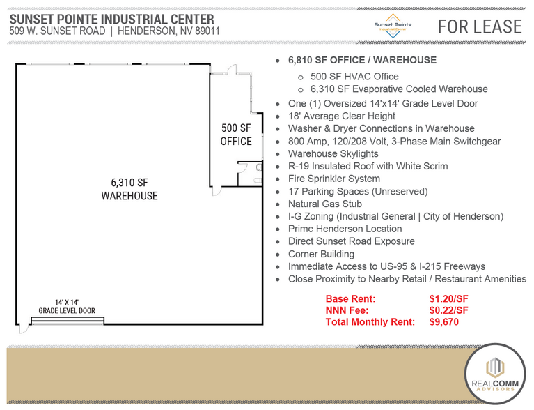 509 W Sunset Rd, Henderson, NV for lease - Floor Plan - Image 3 of 7