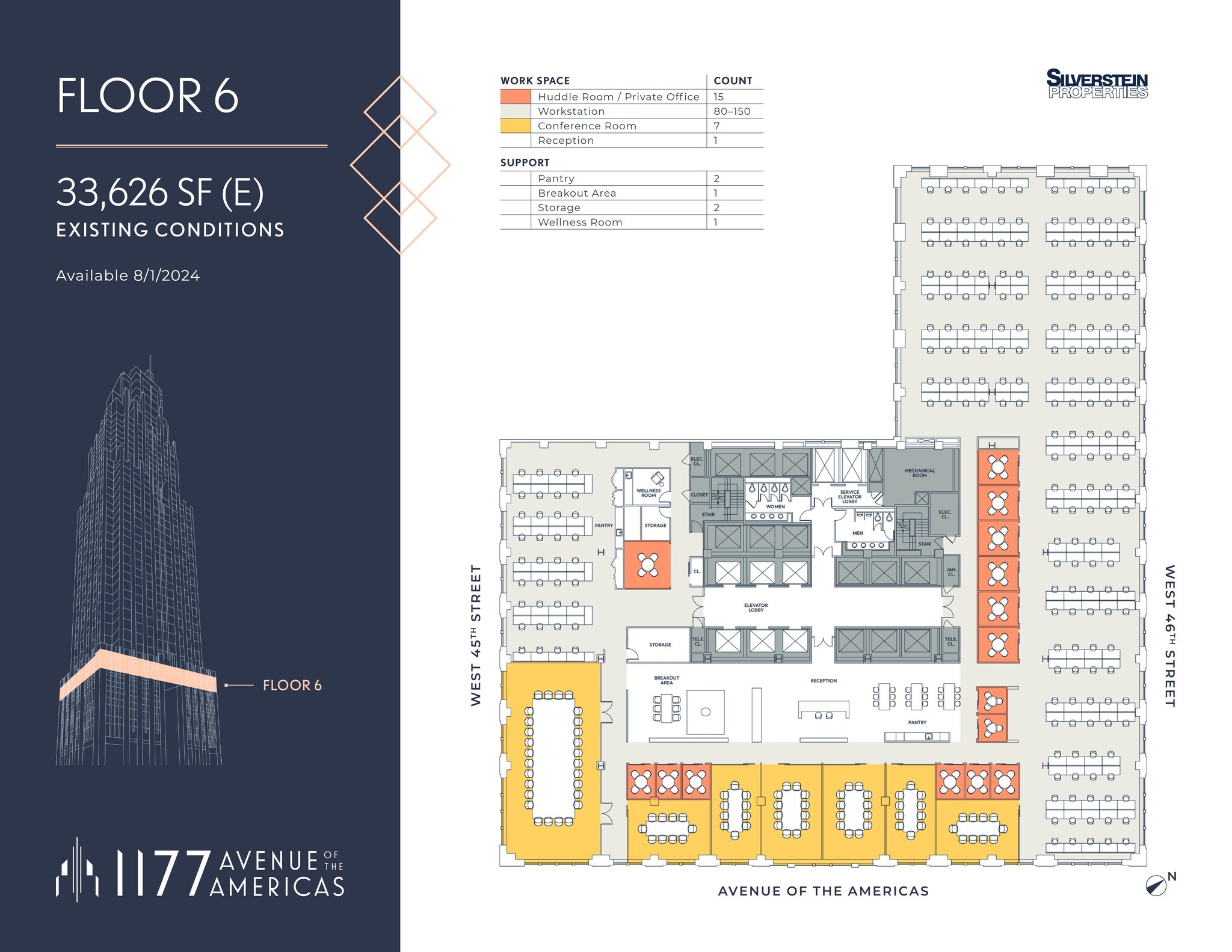 1177 Avenue Of The Americas, New York, NY for lease Floor Plan- Image 1 of 2