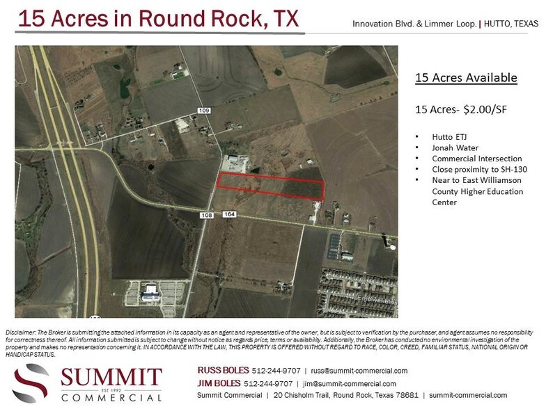 Innovation Blvd & Limmer Loop, Hutto, TX for sale - Aerial - Image 1 of 1