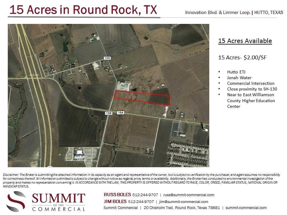 Innovation Blvd & Limmer Loop, Hutto, TX for sale Aerial- Image 1 of 1