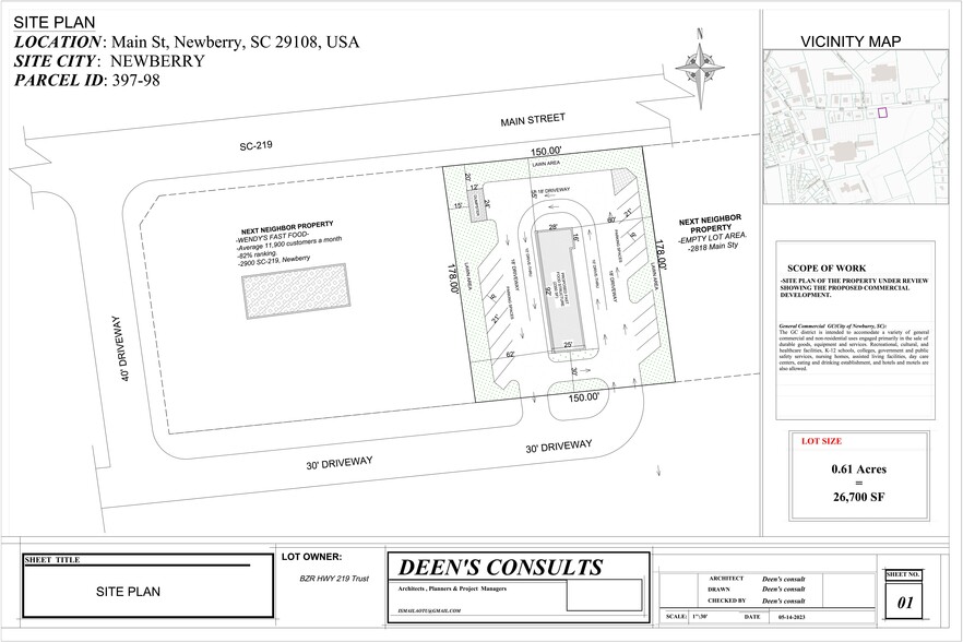 00 Main st, Newberry, SC for lease - Site Plan - Image 1 of 6