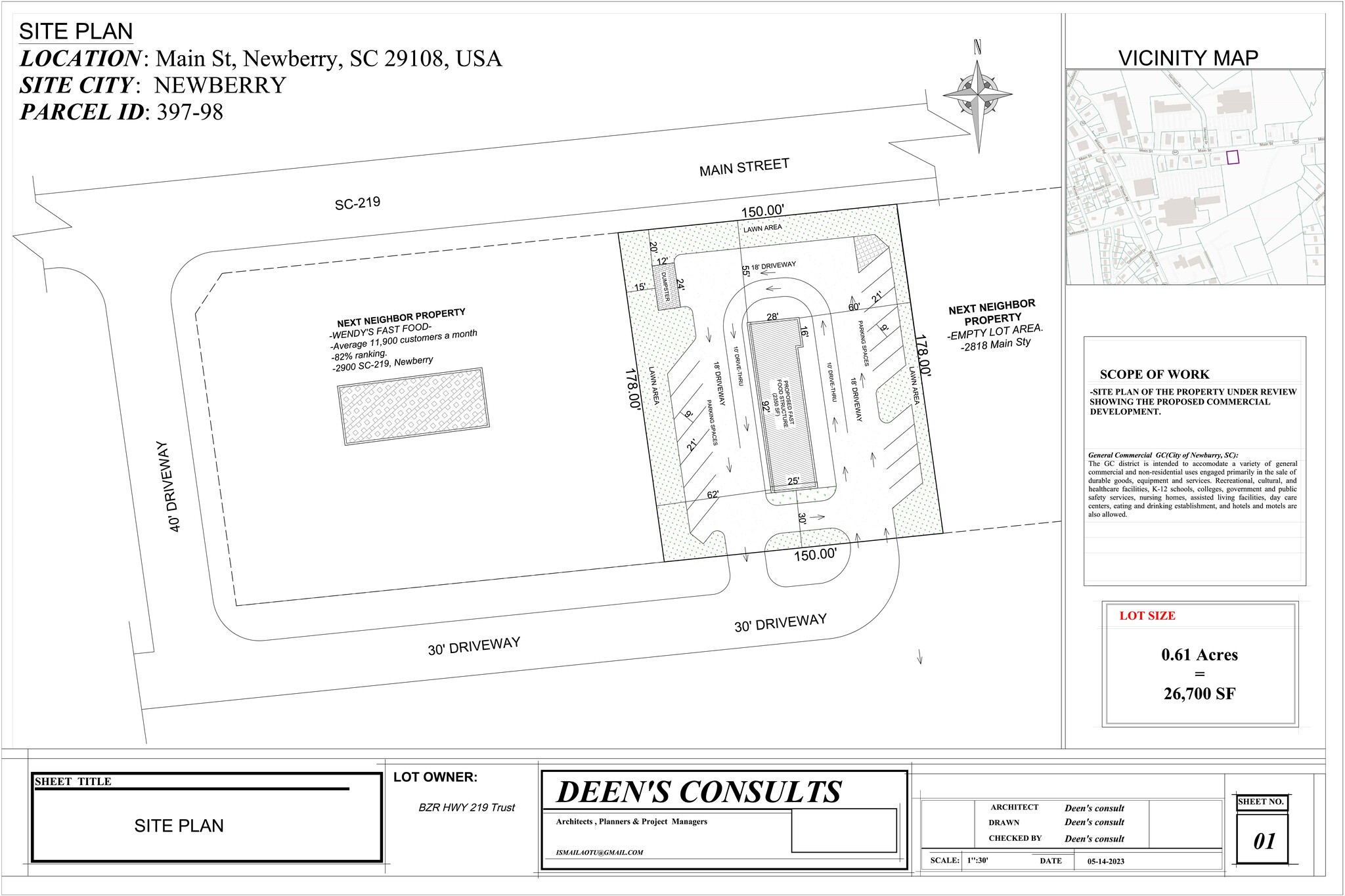 00 Main st, Newberry, SC for lease Site Plan- Image 1 of 7