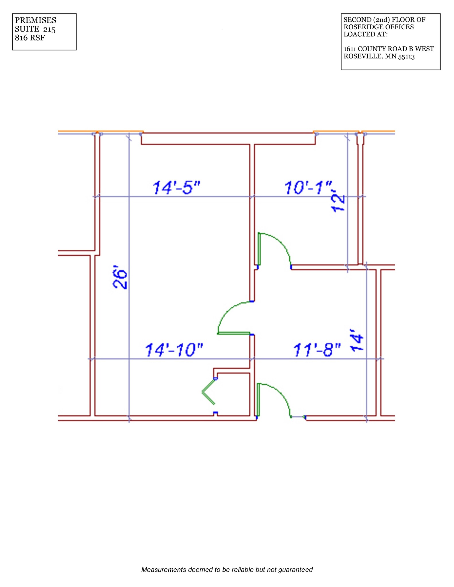 1611 W County Road B, Roseville, MN for lease Floor Plan- Image 1 of 1