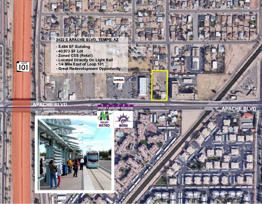 2422-2424 E Apache Blvd, Tempe, AZ for sale Aerial- Image 1 of 1