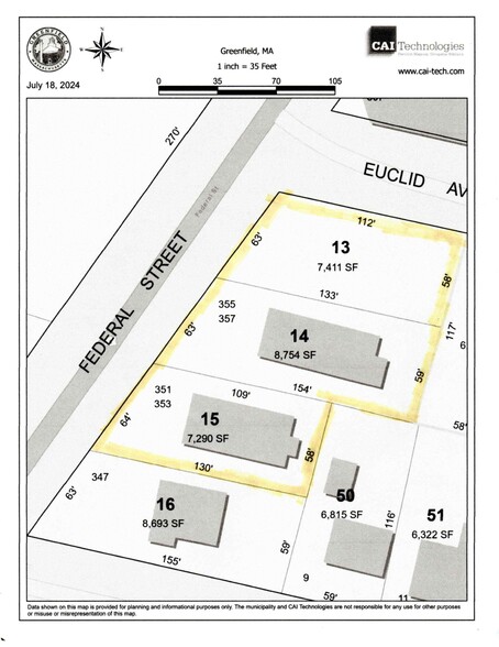 351-353 Federal St, Greenfield, MA for sale - Site Plan - Image 2 of 2