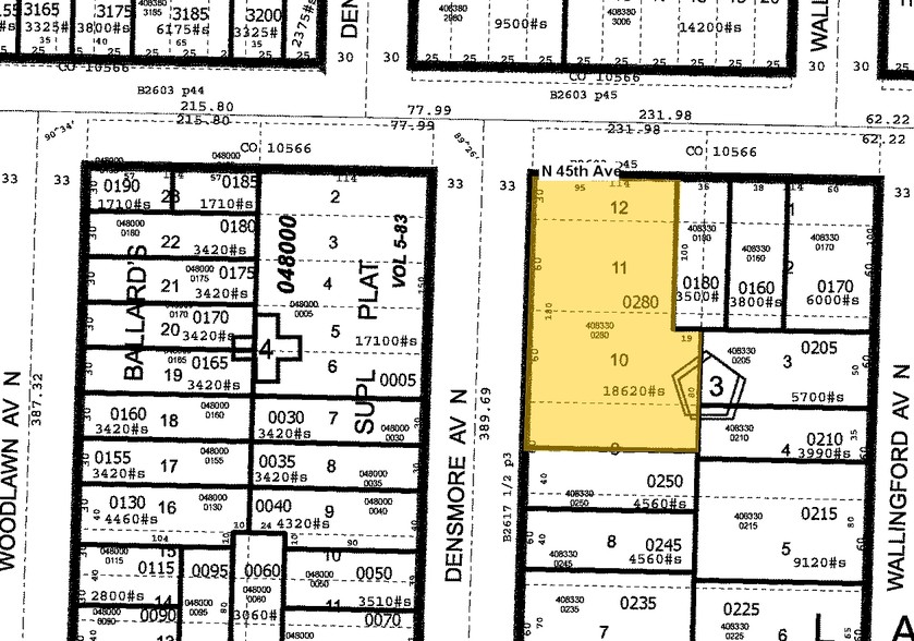 1701-1707 N 45th St, Seattle, WA for lease - Plat Map - Image 2 of 3